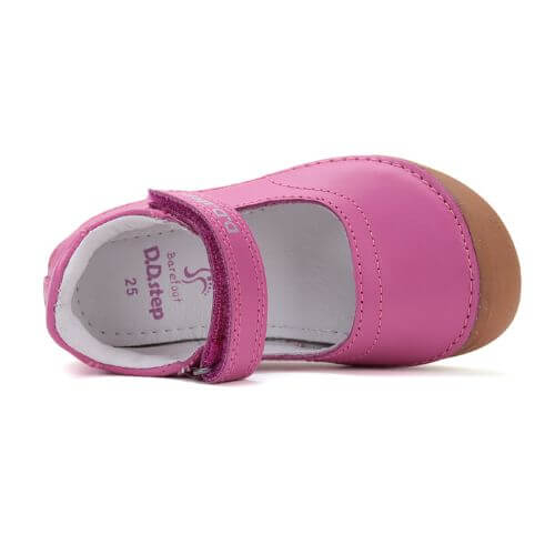 Balerini copii fete Barefoot din piele DD Step, Roz Inchis – H063-51900