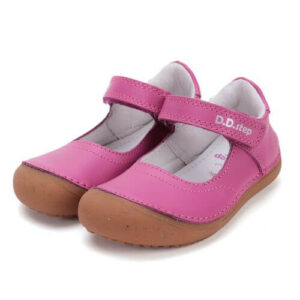 Balerini copii fete Barefoot din piele DD Step, Roz Inchis – H063-51900