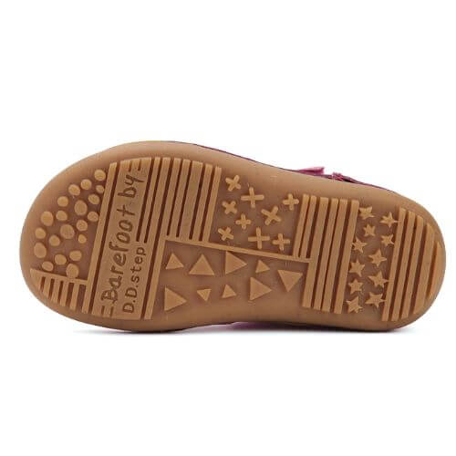 Balerini copii fete Barefoot din piele DD Step, Roz Inchis – H063-51900