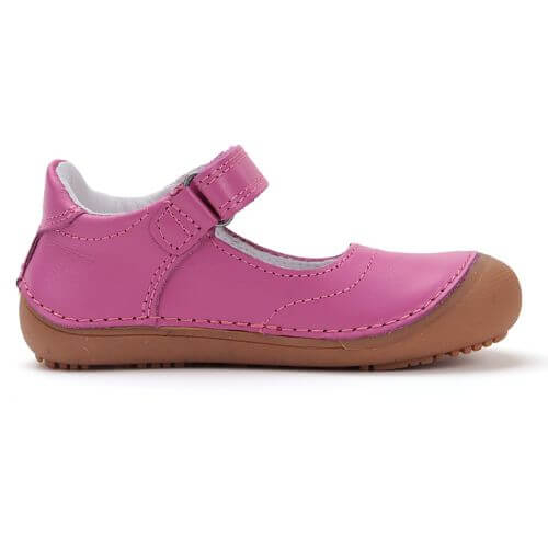 Balerini copii fete Barefoot din piele DD Step, Roz Inchis – H063-51900