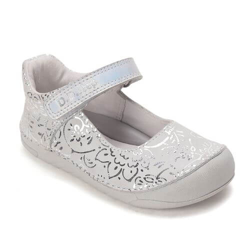 Balerini copii fete din piele DD Step, Alb – H108-61130