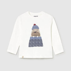 Bluza cu maneca lunga pentru baieti Mayoral, Alb – 2070-065
