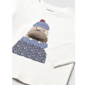 Bluza cu maneca lunga pentru baieti Mayoral, Alb – 2070-065