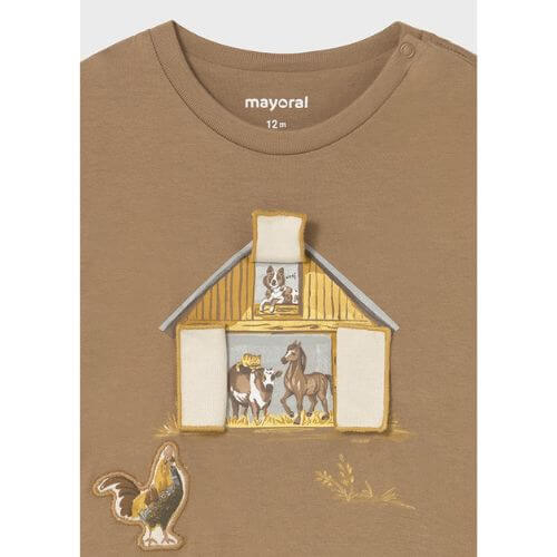 Bluza cu maneca lunga pentru baieti Mayoral, Caramel – 2067-031