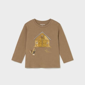Bluza cu maneca lunga pentru baieti Mayoral, Caramel – 2067-031