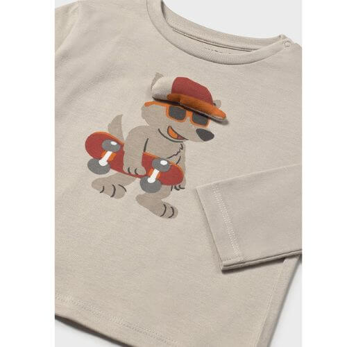 Bluza cu maneca lunga pentru baieti Mayoral, Bej – 2070-066