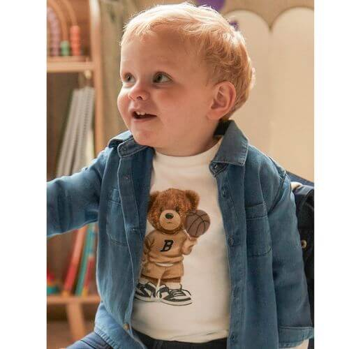 Bluza cu maneca lunga pentru baieti Mayoral, Alb – 2058-082 Bluza cu maneca lunga pentru baieti Mayoral, Alb – 2058-082