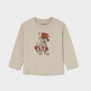Bluza cu maneca lunga pentru baieti Mayoral, Bej – 2070-066