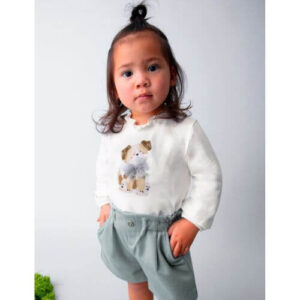 Bluza cu maneca lunga pentru fete Mayoral, Alb – 2075-077