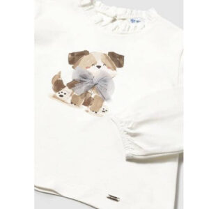 Bluza cu maneca lunga pentru fete Mayoral, Alb – 2075-077