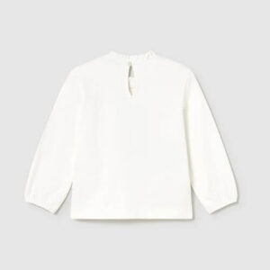 Bluza cu maneca lunga pentru fete Mayoral, Alb – 2075-077