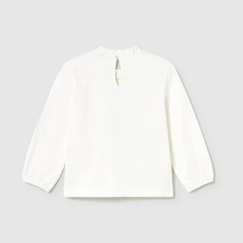 Bluza cu maneca lunga pentru fete Mayoral, Alb – 2075-077