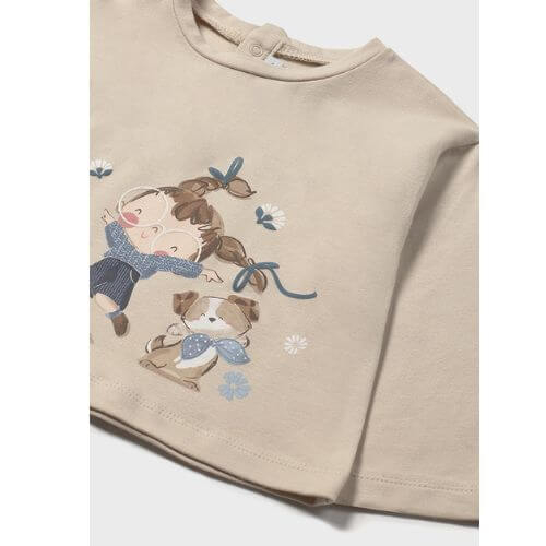 Bluza cu maneca lunga pentru fete Mayoral, Crem – 2082-091 Bluza cu maneca lunga pentru fete Mayoral, Crem – 2082-091