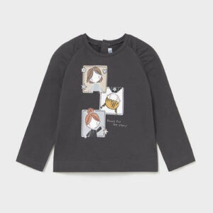 Bluza cu maneca lunga pentru fete Mayoral, Plumb – 2081-087