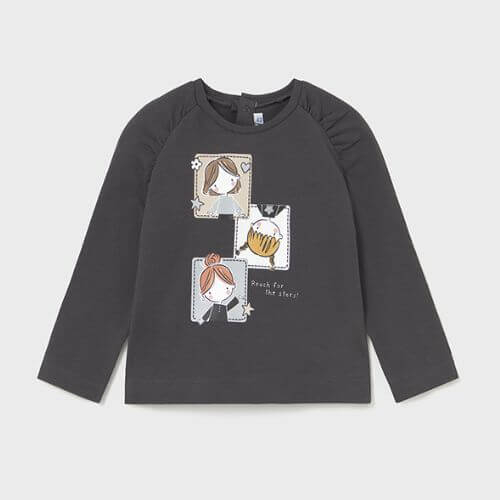 Bluza cu maneca lunga pentru fete Mayoral, Plumb – 2081-087