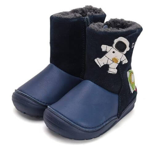 Cizme copii baieti din piele imblanite DD Step,Albastru – W071-42496