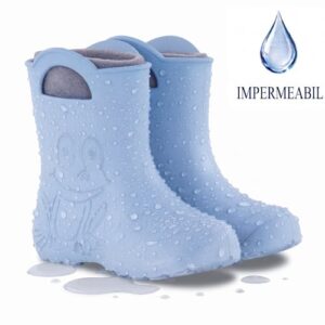 Cizme de ploaie Light Blue Impermeabile, baieti – Camminare EVA cu ciorap detasabil