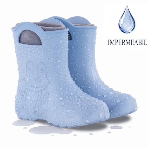Cizme de ploaie Light Blue Impermeabile, baieti – Camminare EVA cu ciorap detasabil