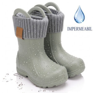 Cizme ploaie copii baieti impermeabile DD Step, Verde – 106-52182