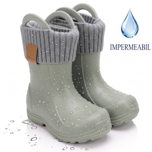 Cizme ploaie copii baieti impermeabile DD Step, Verde – 106-52182
