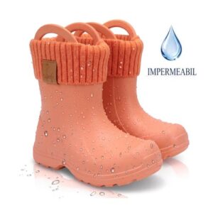 Cizme ploaie copii fete impermeabile DD Step, Portocaliu – 106-52225