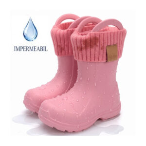 Cizme ploaie copii fete impermeabile DD Step, Roz – 106-52697
