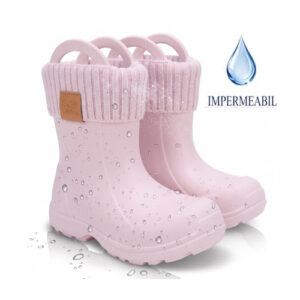 Cizme ploaie copii fete impermeabile DD Step, Roz – I106-42443