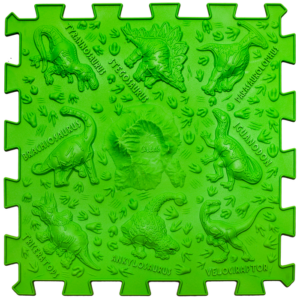 Covoras ortopedic pentru masaj Ortek Dinozauri Puzzle-uri 9 elemente + 6 triunghiuri