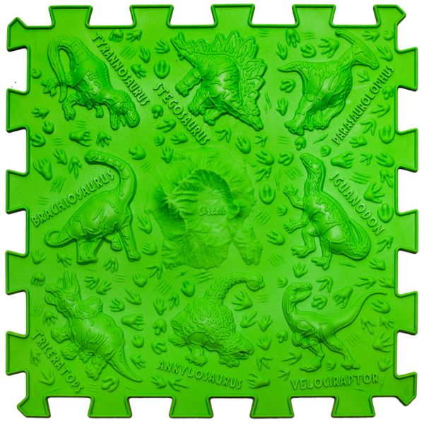 Covoras ortopedic pentru masaj Ortek Dinozauri Puzzle-uri 9 elemente + 6 triunghiuri