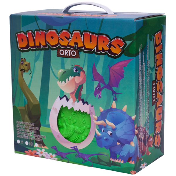 Covoras ortopedic pentru masaj Ortek Dinozauri Puzzle-uri 9 elemente + 6 triunghiuri