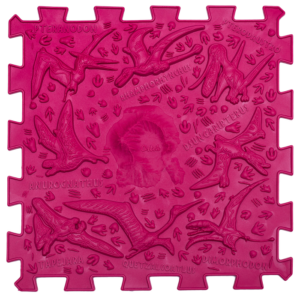 Covoras ortopedic pentru masaj Ortek Dinozauri Puzzle-uri 12 elemente + 8 triunghiuri