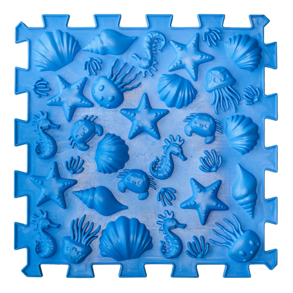 Covoras ortopedic pentru masaj Ortek Dinozauri Puzzle-uri 9 elemente + 6 triunghiuri
