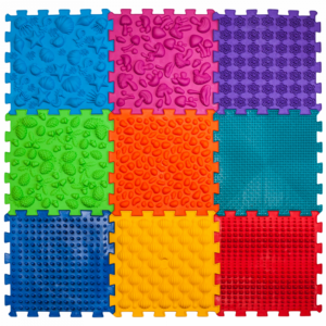 Covoras ortopedic pentru masaj Puzzle „Mix” 9 elemente