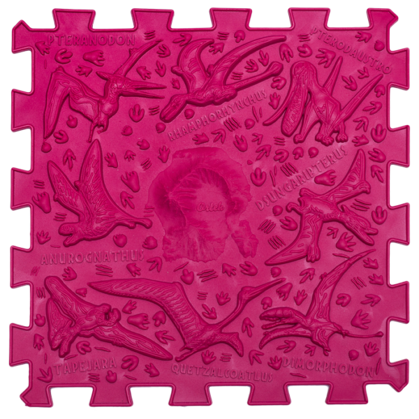 Covoras ortopedic pentru masaj Ortek Dinozauri Puzzle-uri 10 elemente + 6 triunghiuri