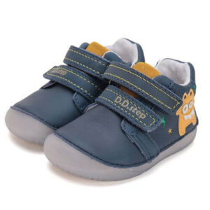 Pantofi copii baieti din piele Barefoot DD Step, Albastru – S070-51698