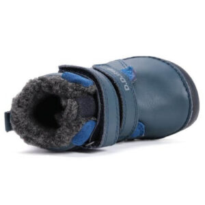 Ghete copii baieti Barefoot din piele imblanite DD Step, Albastru – W070-52893