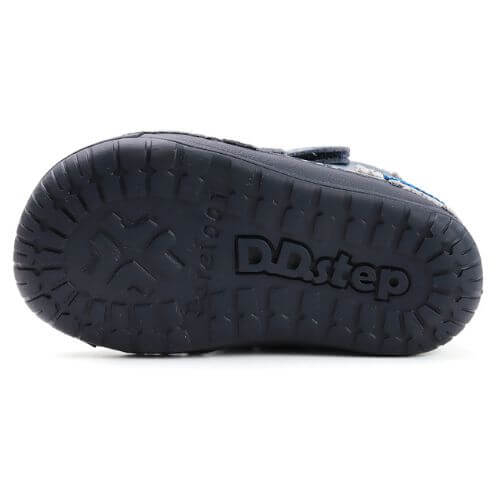 Ghete copii baieti Barefoot din piele imblanite DD Step, Albastru – W070-52893