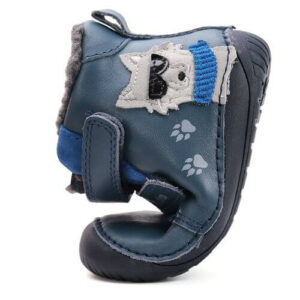Ghete copii baieti Barefoot din piele imblanite DD Step, Albastru – W070-52893