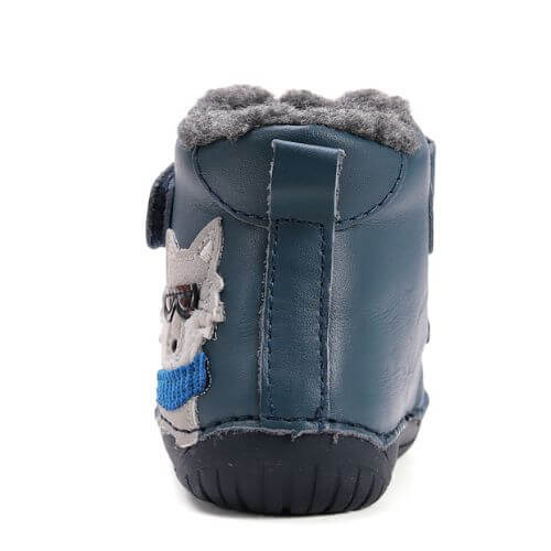Ghete copii baieti Barefoot din piele imblanite DD Step, Albastru – W070-52893