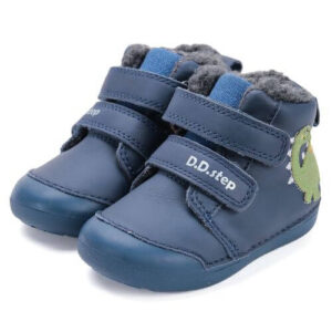 Ghete copii baieti din piele imblanite DD Step, Albastru – W066-52525A