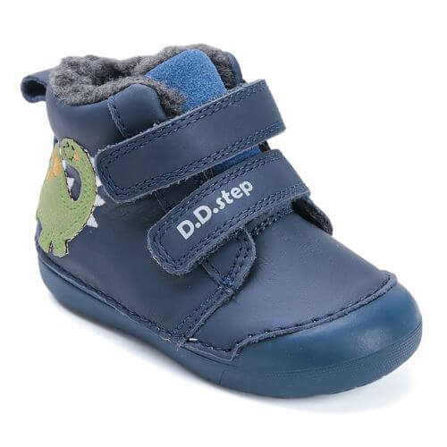 Ghete copii baieti din piele imblanite DD Step, Albastru – W066-52525A