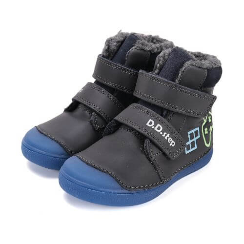 Ghete copii baieti din piele imblanite DD Step, Albastru – W049-52250B