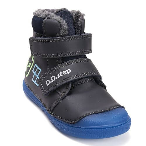 Ghete copii baieti din piele imblanite DD Step, Albastru – W049-52250B