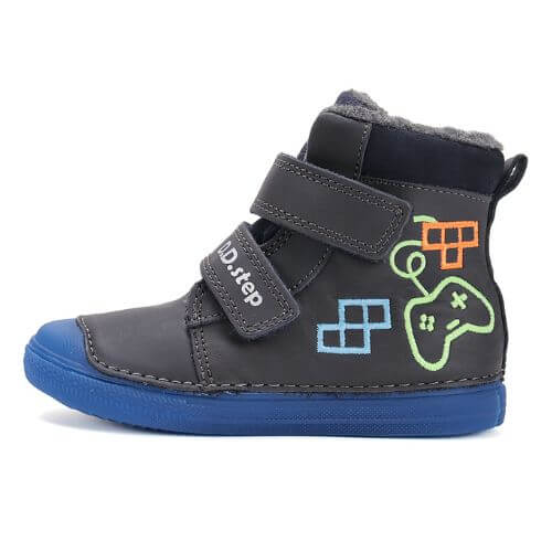 Ghete copii baieti din piele imblanite DD Step, Albastru – W049-52250B Ghete copii baieti din piele imblanite DD Step, Albastru – W049-52250B