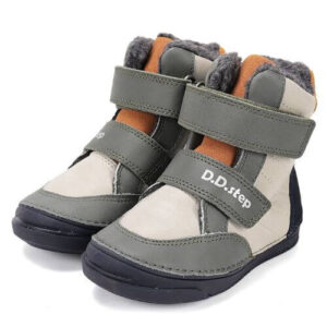 Ghete copii baieti din piele imblanite DD Step, Khaki – W040-52404A