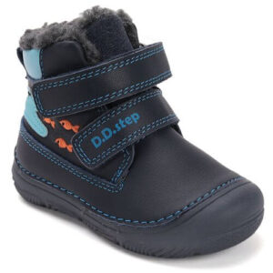 Ghete copii baieti din piele imblanite DD Step, Albastru – W082-52462A
