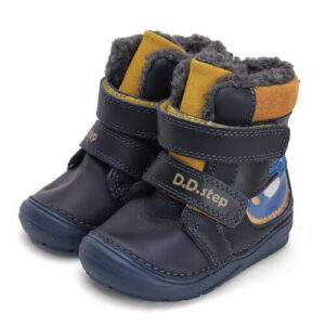 Ghete copii baieti din piele imblanite DD Step, Albastru – W071-42421