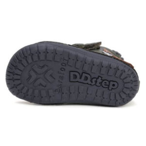Ghete copii baieti Barefoot din piele imblanite DD Step, Verde – W070-52893A