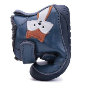 Ghete copii baieti Barefoot din piele imblanite DD Step, Albastru – W070-52301
