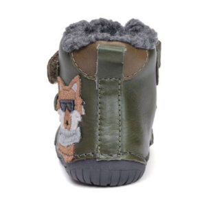 Ghete copii baieti Barefoot din piele imblanite DD Step, Verde – W070-52893A